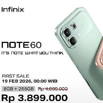 Harga Infinix NOTE 60 Terbaru 2026 di Indonesia, Baterai 6500mAh & Audio JBL Mulai 3,5 Jutaan