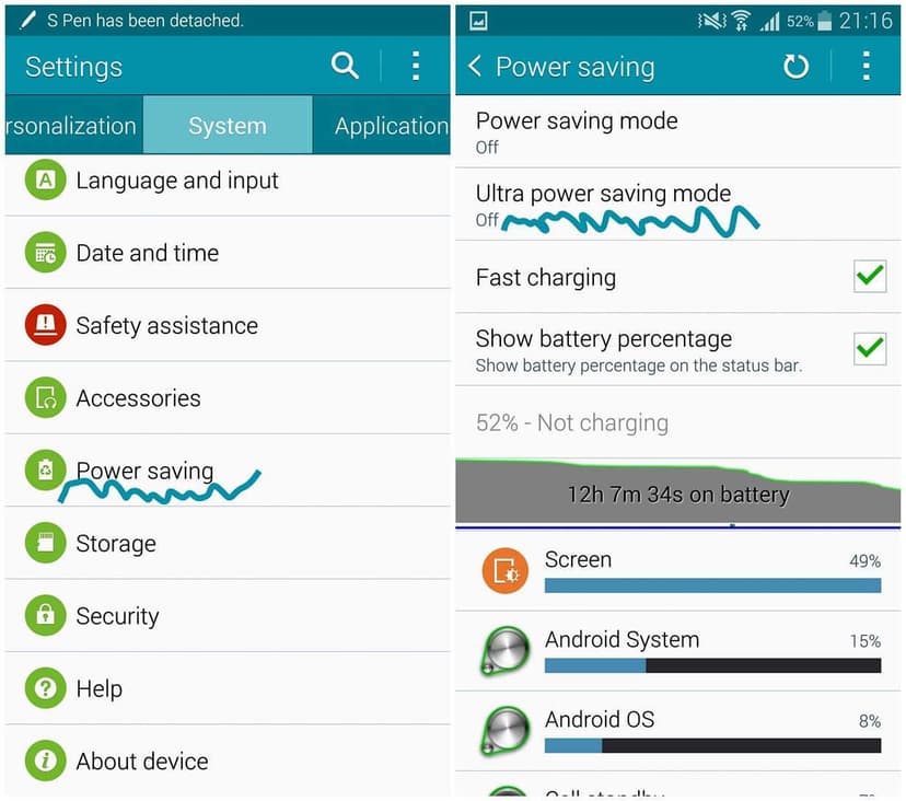 power savng note 4