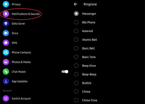 Mengganti Notifikasi Messenger