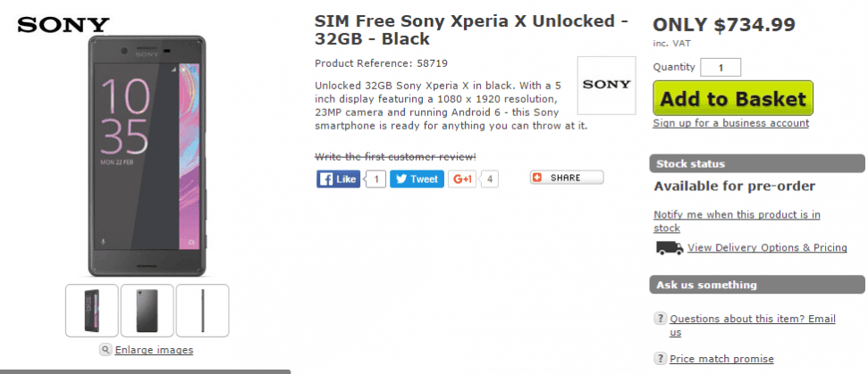Sony Xperia X