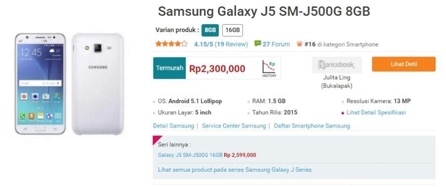 Galaxy J5 Turun Harga