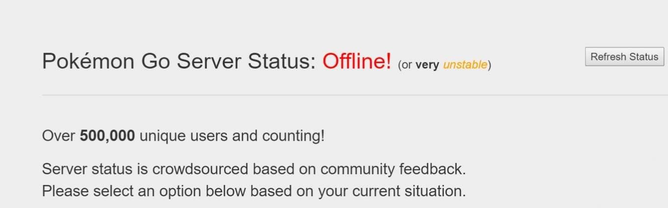 pokemon go server status