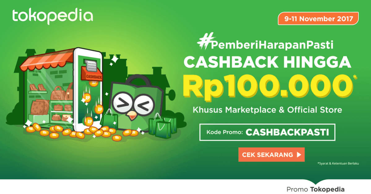 Promo Cashback Tokopedia
