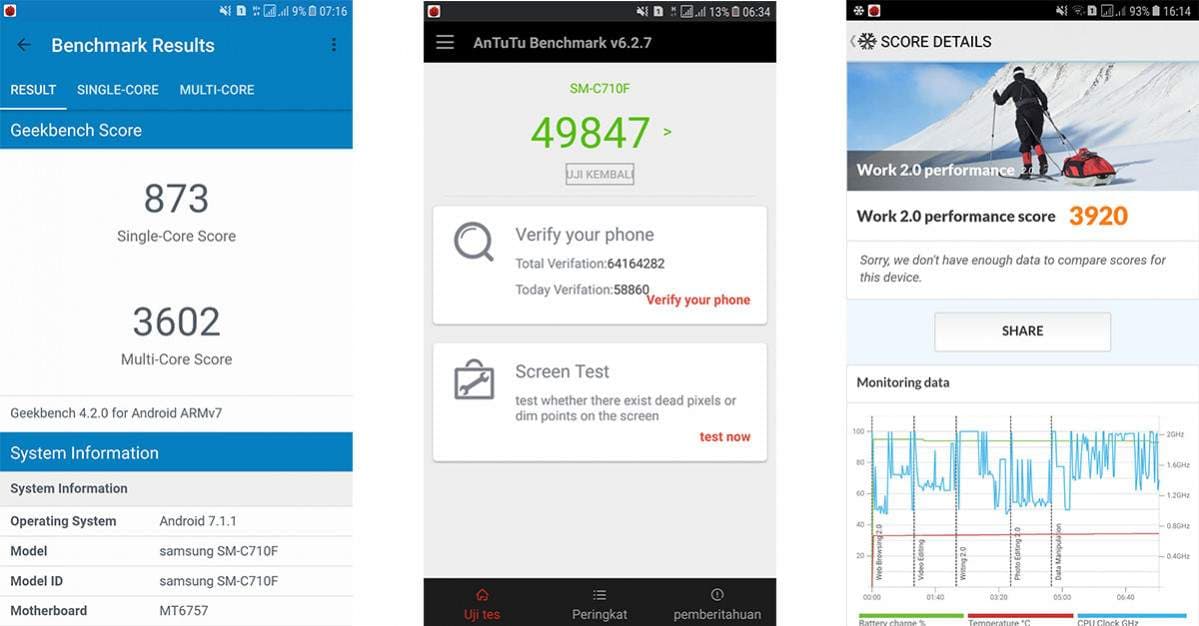 Samsung J7+ benchmark