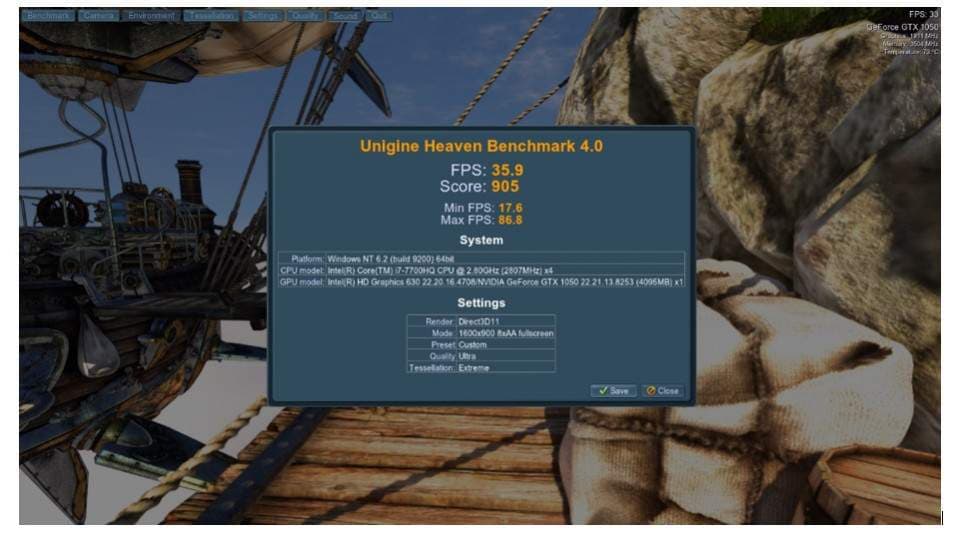 ASUS VivoBook Pro N580 benchmark