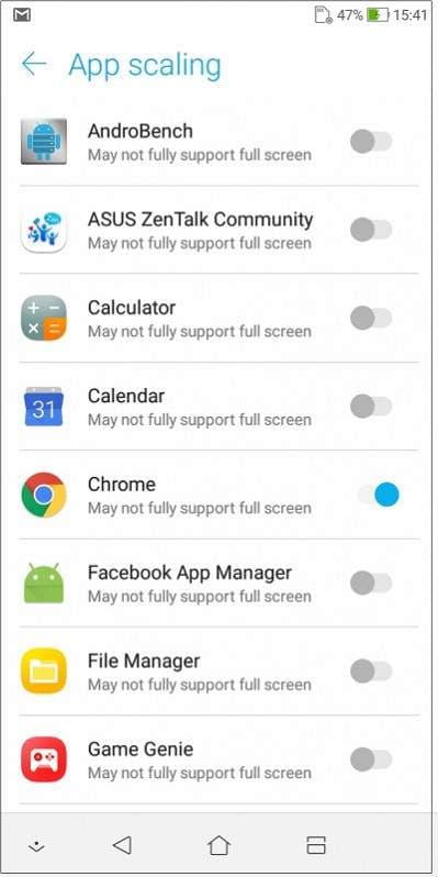 asus app scaling