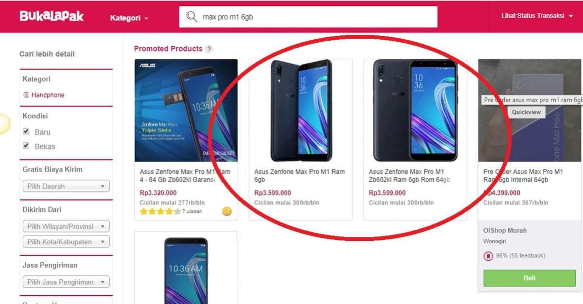 Zenfone max pro M1 bukalapak