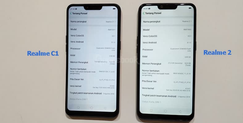 realme c1 vs realme 2