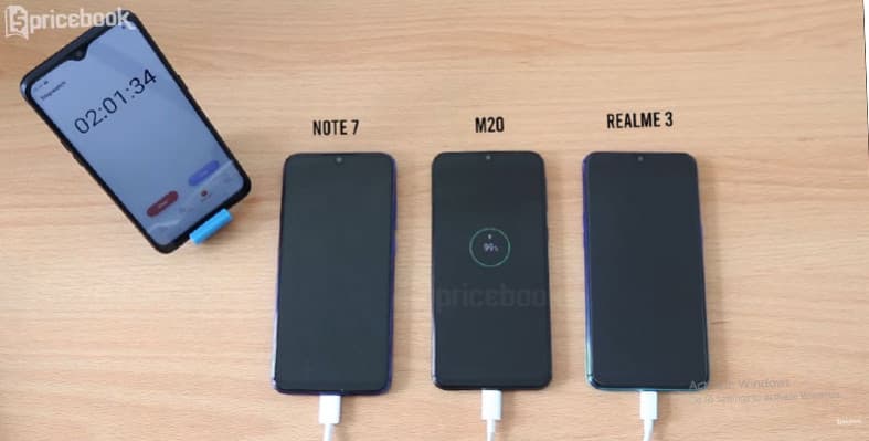 Tes charging redmi note 7, realme 3, samsung m20