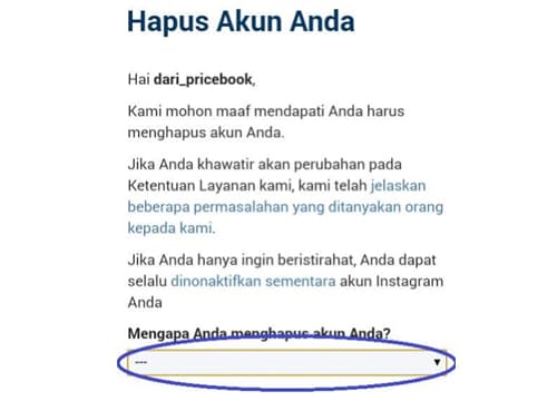 7. Halaman Hapus Akun kamu