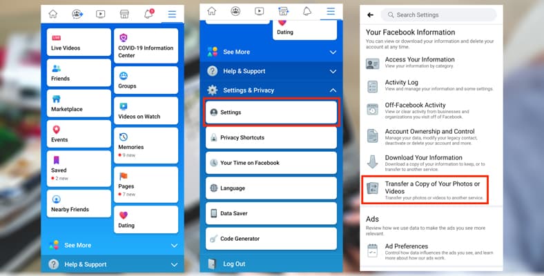 cara transfer foto facebook ke google photos