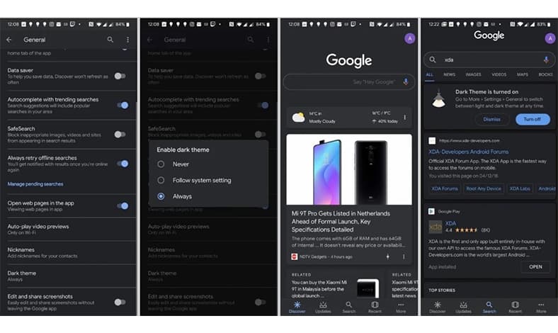 dark googlr chrome di Android