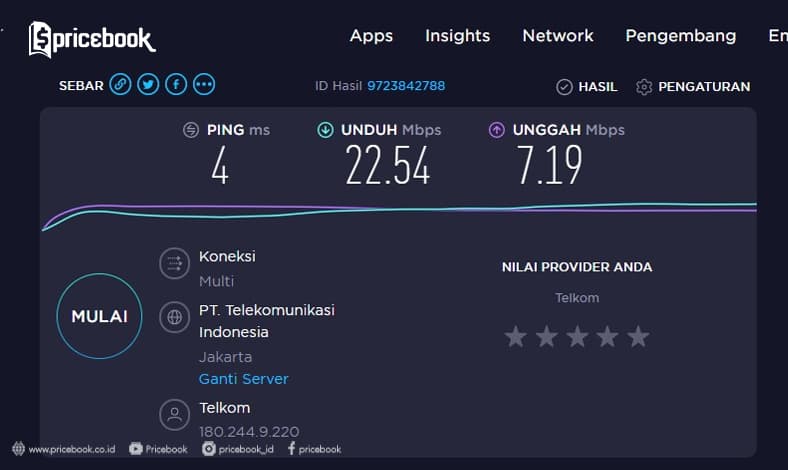 speed tes internet indihome