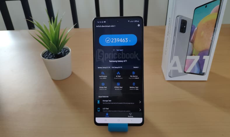 Review Samsung Galaxy A71 Haze Crush Silver