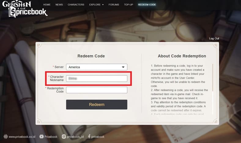 cara redeem kode genshin impact gratis