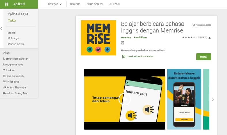 Aplikasi belajar bahasa asing