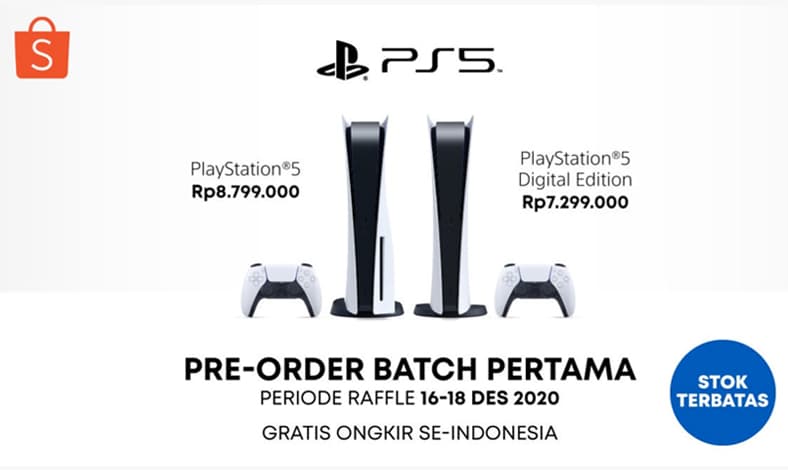 PlayStation 5 (PS5) Bisa Dipesan di Shopee