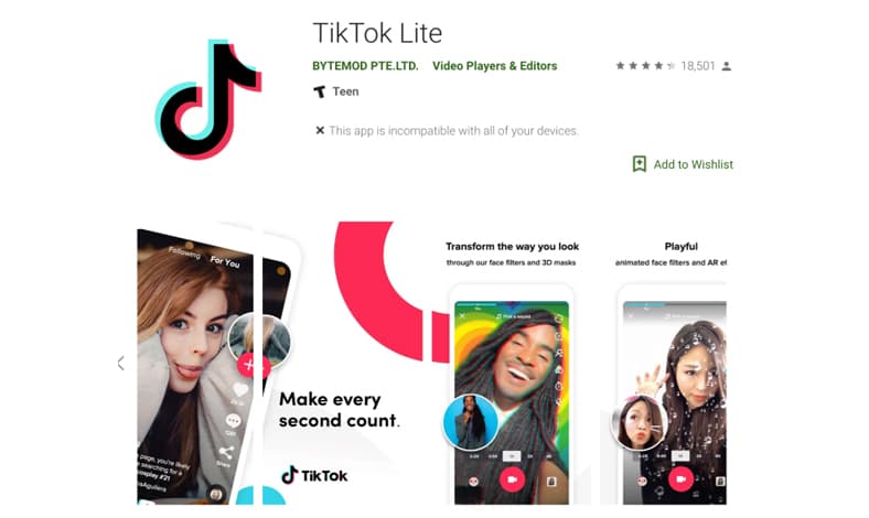 cara instal tiktok lite