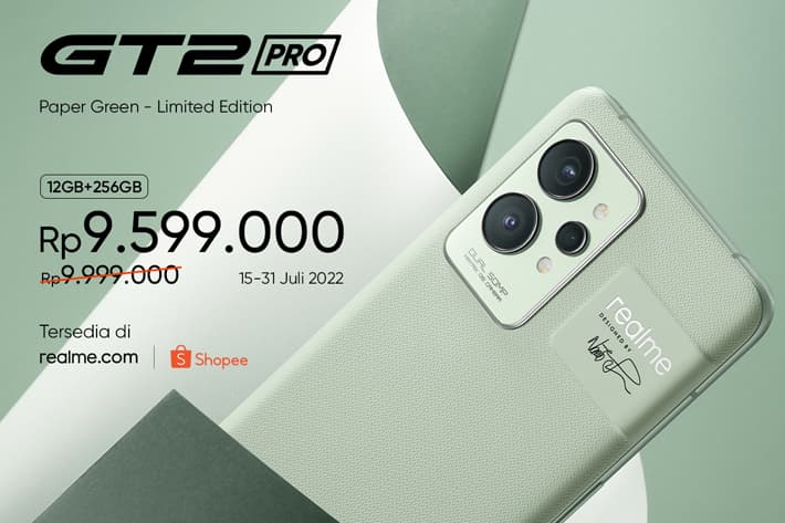realme Hadirkan GT 2 Pro Warna Paper Green yang Dijual Terbatas