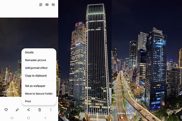 foto malam Samsung Galaxy A54 5G