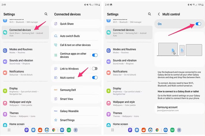 fitur multi control galaxy z fold5