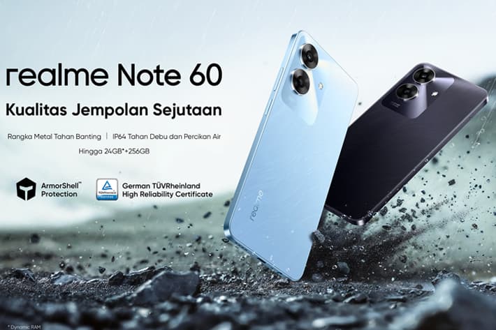 realme Note 60 Menambah Daftar Hp dengan Daya Tahan Tinggi