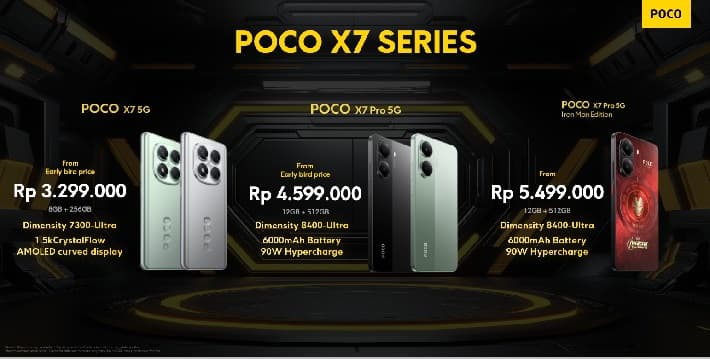 harga poco x7 series