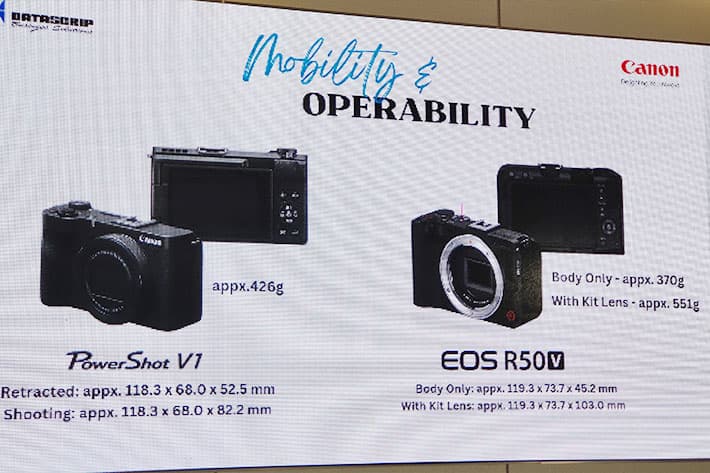 Canon EOS R50V dan PowerShot V1