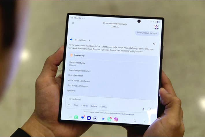 Tips cara maksimalkan liburan Galaxy Z Fold7 dan Z Flip7 dengan gemini AI